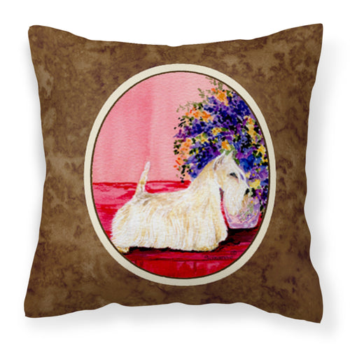 'Caroline'S Treasures Ss8306Pw1414 Scottish Terrier Decorative Canvas Fabric Pillow, Large, Multicolor'