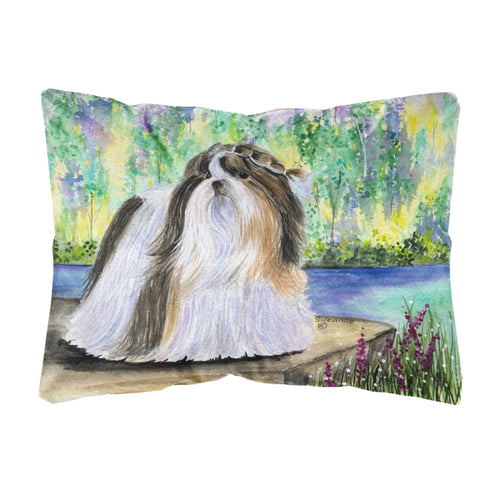 'Caroline'S Treasures Ss8329Pw1216 Shih Tzu Decorative Canvas Fabric Pillow, Large, Multicolor'
