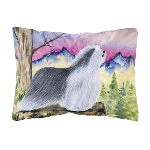 'Caroline'S Treasures Ss8338Pw1216 Bearded Collie Decorative Canvas Fabric Pillow, Large, Multicolor'