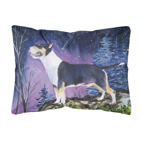 'Caroline'S Treasures Ss8344Pw1216 Bull Terrier Decorative Canvas Fabric Pillow, Large, Multicolor'
