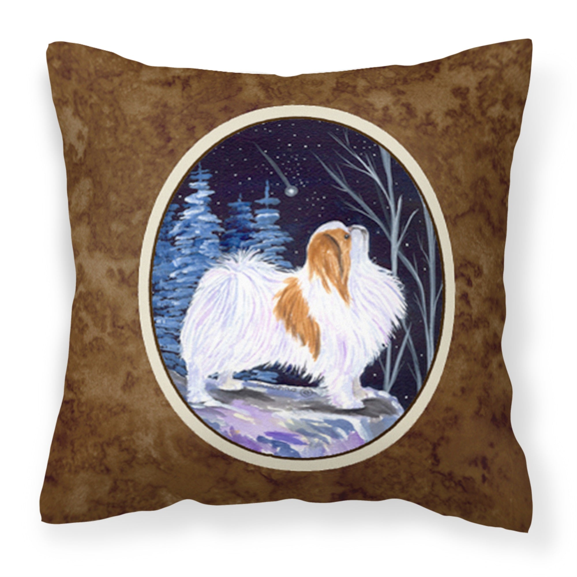 'Caroline'S Treasures Ss8363Pw1414 Starry Night Japanese Chin Fabric Pillow, Large, Multicolor'