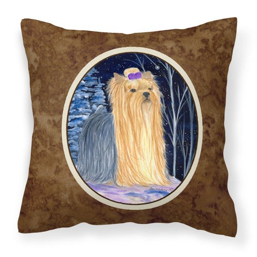 'Caroline'S Treasures Ss8365Pw1414 Starry Night Yorkie Decorative Canvas Fabric Pillow, Large, Multicolor'