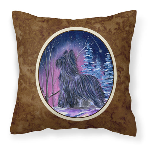 'Caroline'S Treasures Ss8366Pw1414 Starry Night Briard Decorative Canvas Fabric Pillow, Large, Multicolor'