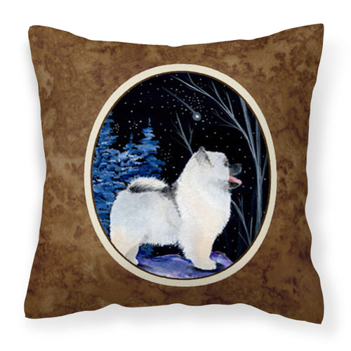 'Caroline'S Treasures Ss8380Pw1414 Starry Night Keeshond Decorative Canvas Fabric Pillow, Large, Multicolor'