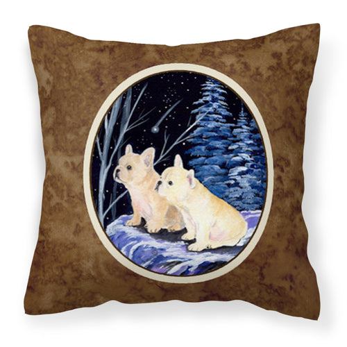 'Caroline'S Treasures Ss8395Pw1414 Starry Night French Bulldog Fabric Pillow, Large, Multicolor'