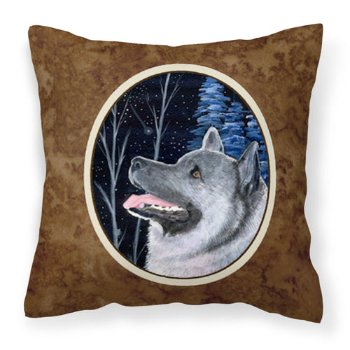 'Caroline'S Treasures Ss8398Pw1414 Starry Night Norwegian Elkhound Fabric Pillow, Large, Multicolor'