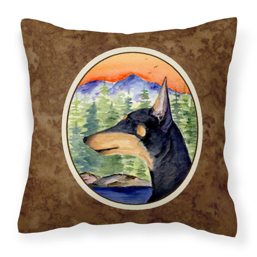 'Caroline'S Treasures Ss8433Pw1414 Manchester Terrier Decorative Canvas Fabric Pillow, Large, Multicolor'