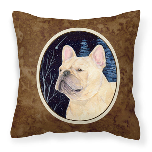 'Caroline'S Treasures Ss8441Pw1414 Starry Night French Bulldog Fabric Pillow, Large, Multicolor'