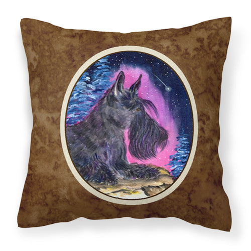 'Caroline'S Treasures Ss8442Pw1414 Starry Night Scottish Terrier Fabric Pillow, Large, Multicolor'