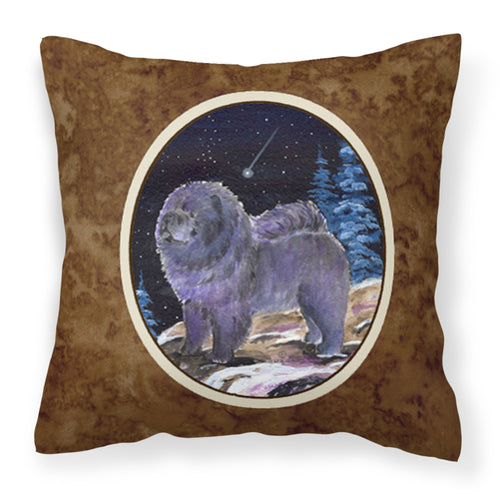'Caroline'S Treasures Ss8456Pw1414 Starry Night Chow Chow Decorative Canvas Fabric Pillow, Large, Multicolor'