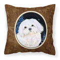 'Caroline'S Treasures Ss8460Pw1414 Starry Night Maltese Decorative Canvas Fabric Pillow, Large, Multicolor'