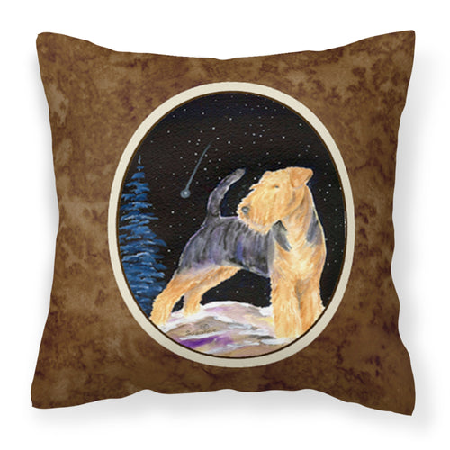 'Caroline'S Treasures Ss8464Pw1414 Starry Night Welsh Terrier Fabric Pillow, Large, Multicolor'