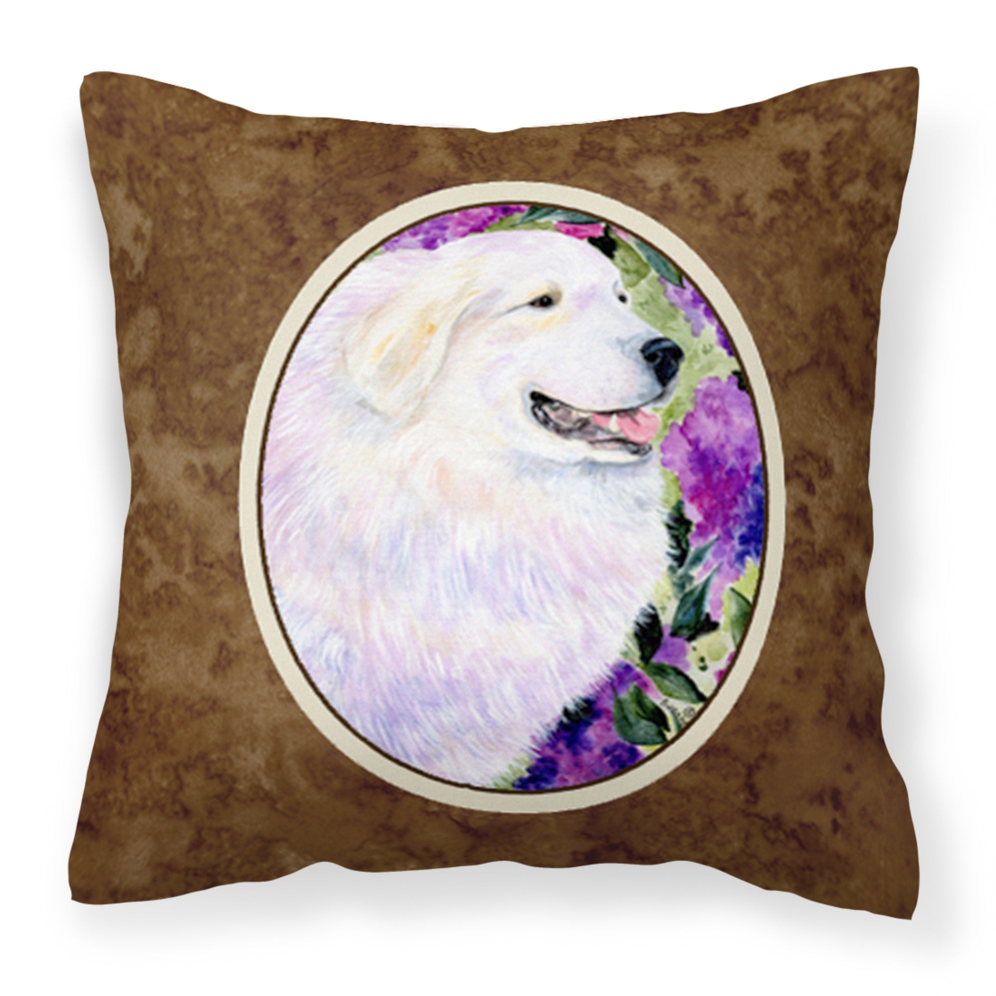 'Caroline'S Treasures Ss8474Pw1414 Great Pyrenees Decorative Canvas Fabric Pillow, Large, Multicolor'