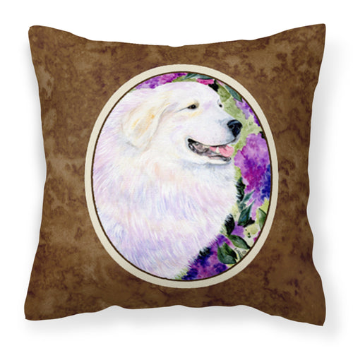 'Caroline'S Treasures Ss8474Pw1414 Great Pyrenees Decorative Canvas Fabric Pillow, Large, Multicolor'