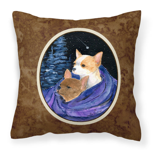 'Caroline'S Treasures Ss8513Pw1414 Starry Night Chihuahua Decorative Canvas Fabric Pillow, Large, Multicolor'