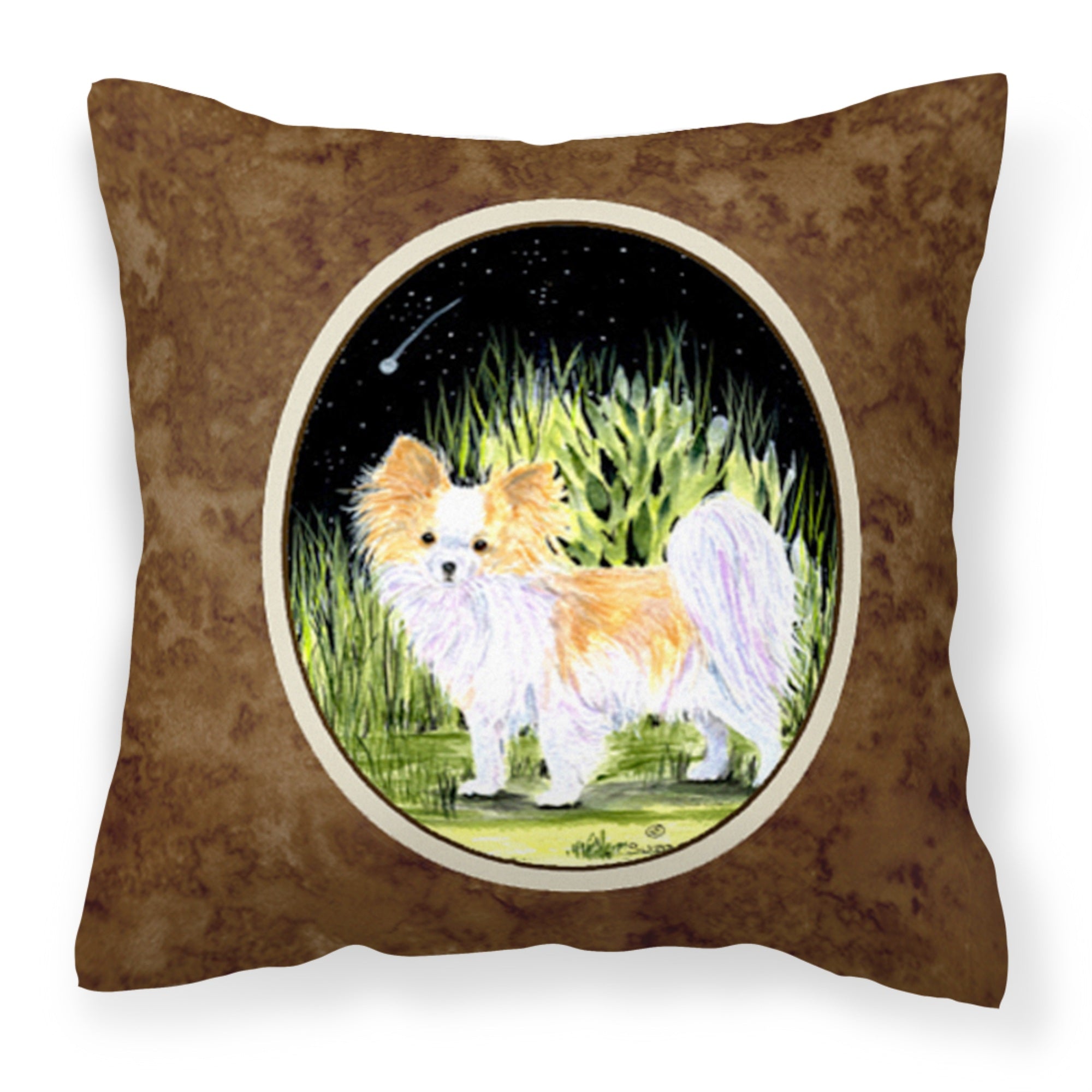 'Caroline'S Treasures Ss8516Pw1414 Starry Night Chihuahua Decorative Canvas Fabric Pillow, Large, Multicolor'