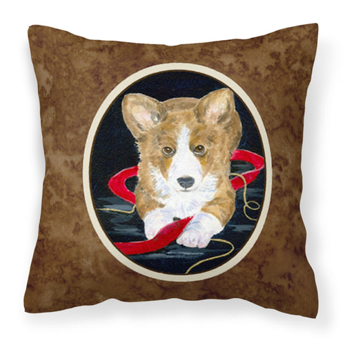 'Caroline'S Treasures Ss8570Pw1414 Corgi Decorative Canvas Fabric Pillow, Large, Multicolor'