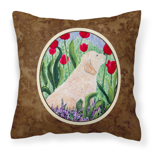 'Caroline'S Treasures Ss8610Pw1414 Golden Retriever Decorative Canvas Fabric Pillow, Large, Multicolor'