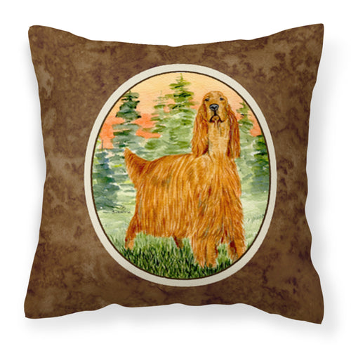 'Caroline'S Treasures Ss8625Pw1414 Irish Setter Decorative Canvas Fabric Pillow, Large, Multicolor'