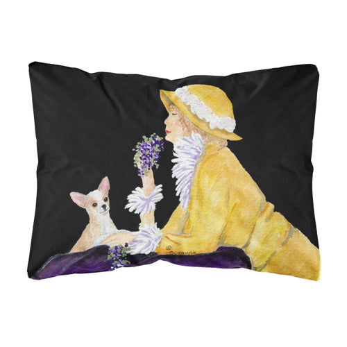 'Caroline'S Treasures Ss8632Pw1216 Chihuahua Decorative Canvas Fabric Pillow, Large, Multicolor'