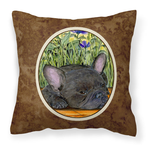 'Caroline'S Treasures Ss8674Pw1414 French Bulldog Decorative Canvas Fabric Pillow, Large, Multicolor'