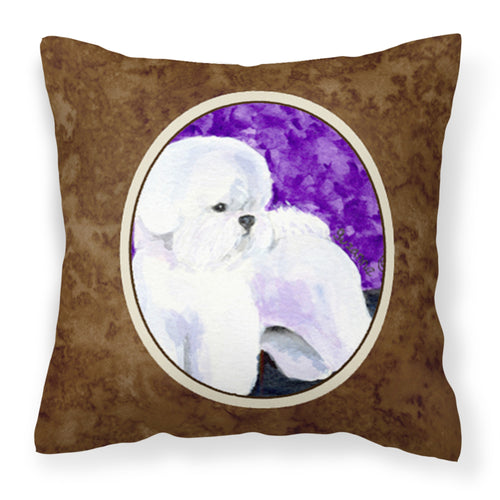 'Caroline'S Treasures Ss8692Pw1414 Bichon Frise Decorative Canvas Fabric Pillow, Large, Multicolor'