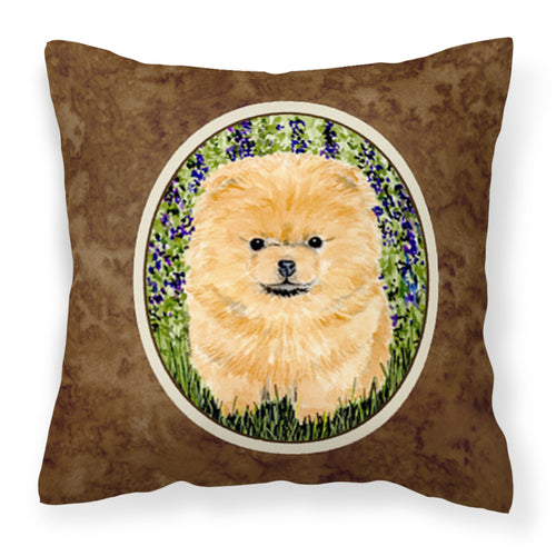 'Caroline'S Treasures Ss8746Pw1414 Pomeranian Decorative Canvas Fabric Pillow, Large, Multicolor'