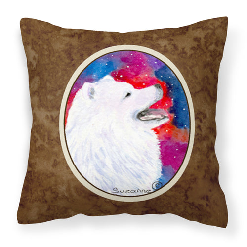 'Caroline'S Treasures Ss8752Pw1414 Samoyed Decorative Canvas Fabric Pillow, Large, Multicolor'
