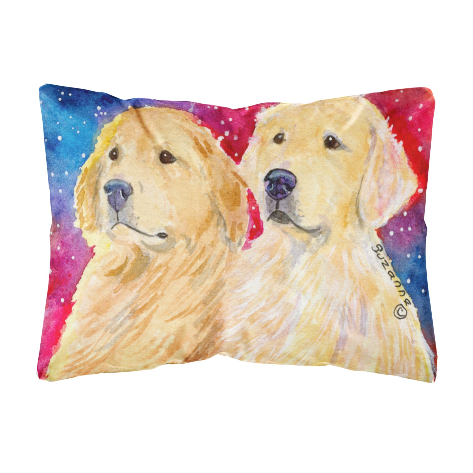 'Caroline'S Treasures Ss8754Pw1216 Golden Retriever Decorative Canvas Fabric Pillow, Large, Multicolor'