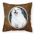 'Caroline'S Treasures Ss8856Pw1414 Great Pyrenees Decorative Canvas Fabric Pillow, Large, Multicolor'