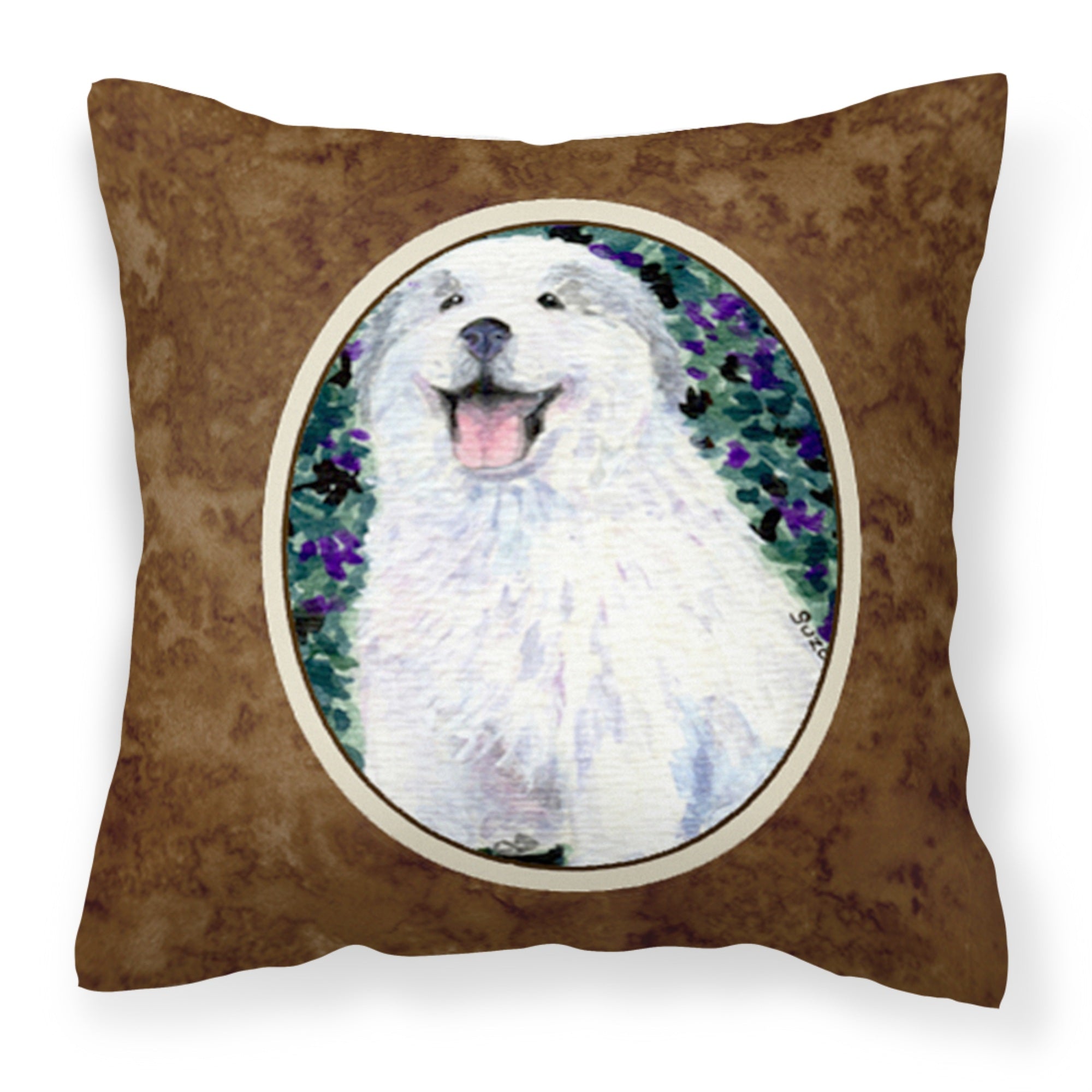 'Caroline'S Treasures Ss8856Pw1414 Great Pyrenees Decorative Canvas Fabric Pillow, Large, Multicolor'