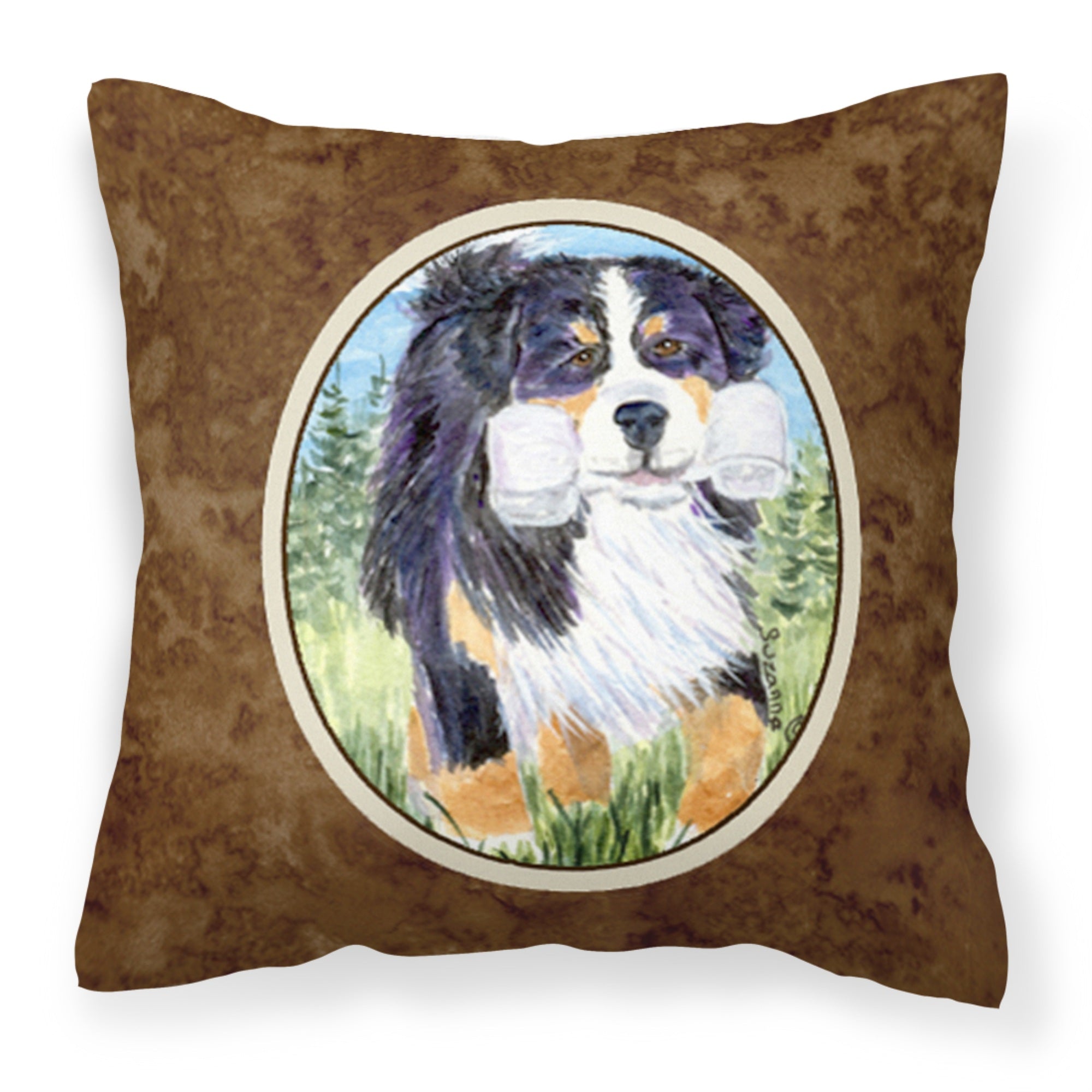 'Caroline'S Treasures Ss8860Pw1414 Bernese Mountain Dog Decorative Canvas Fabric Pillow, Large, Multicolor'