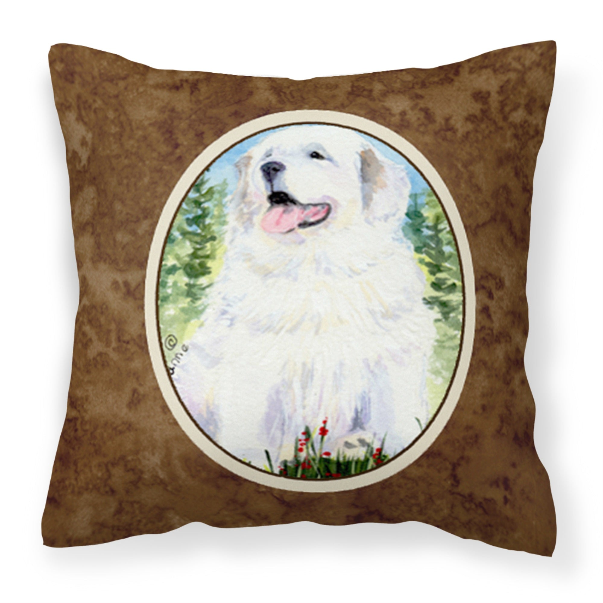 'Caroline'S Treasures Ss8866Pw1414 Great Pyrenees Decorative Canvas Fabric Pillow, Large, Multicolor'