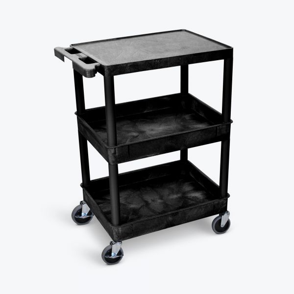 3 Shelf Black Tub Cart