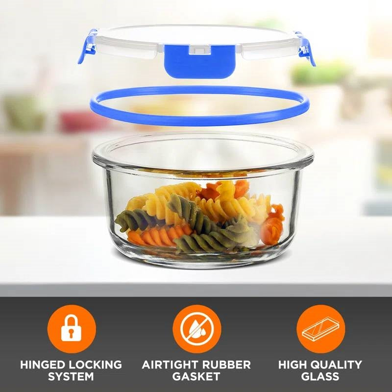 24-Piece Glass Food Storage Container Bakeware Set with Snap Locking Lids