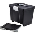 Storex Portable file Box with Drawer - External Dimensions: 11.5 Width x 14.3 Depth x 13 Height - Latch Lock Closure - Pla