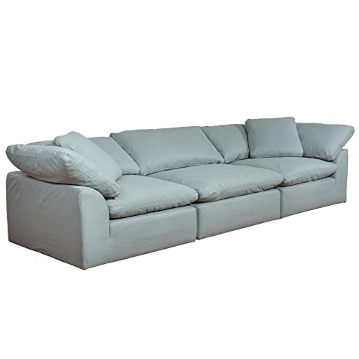 Sunset Trading Contemporary Puff Collection 3Pc Slipcovered Modular Sectional Sofa, Performance Fabric Washable Waterresistant