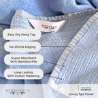 Bamboo Cotton Spa Towel Set - Viscose from Bamboo + Cotton - 6pc Set - Ocean