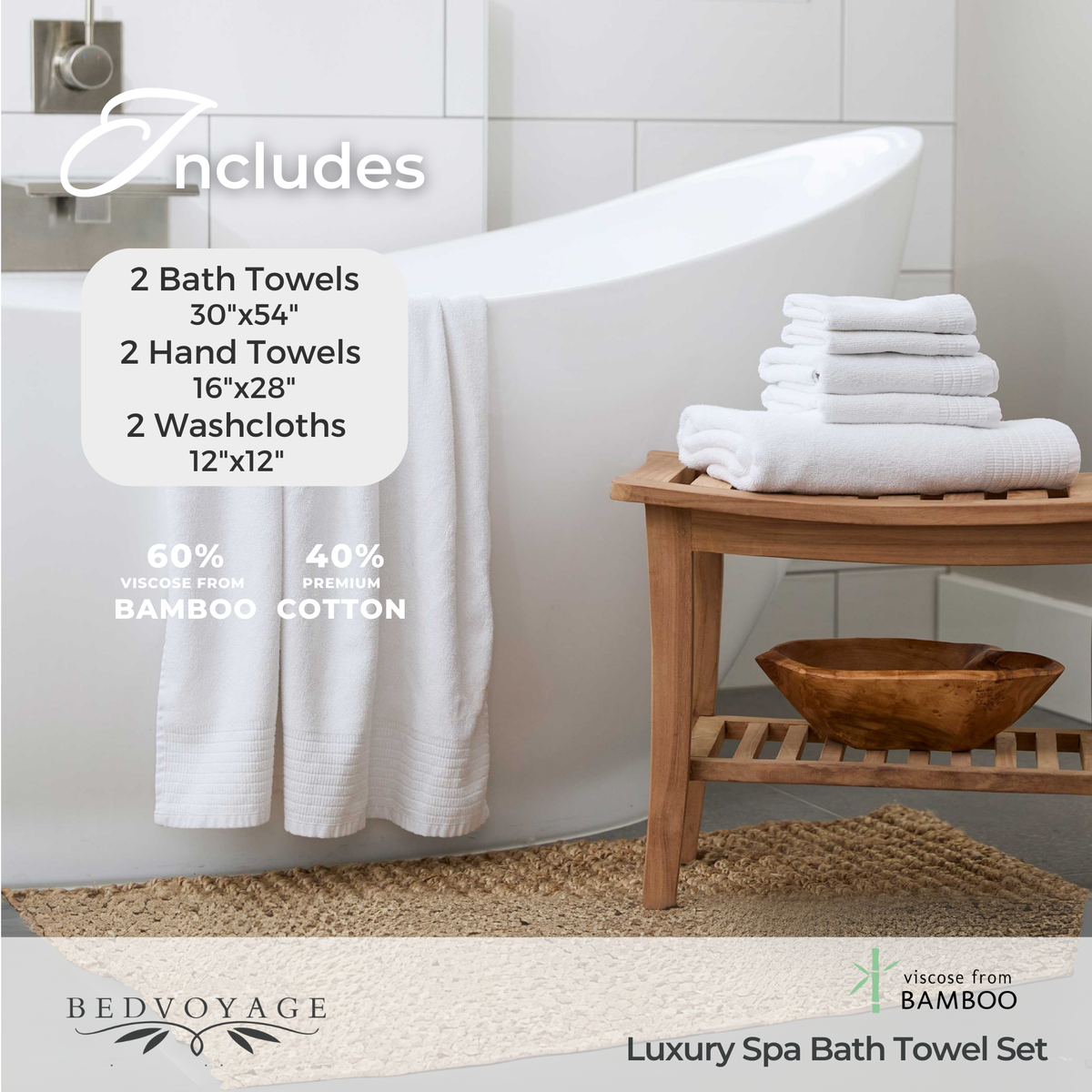 Quick-Drying Bamboo Spa Bath Towel - Viscose from Bamboo + Cotton – Cloud