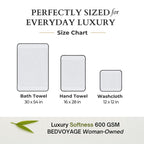 Bamboo Cotton Spa Towel Set - Viscose from Bamboo + Cotton - 6pc Set - Cloud