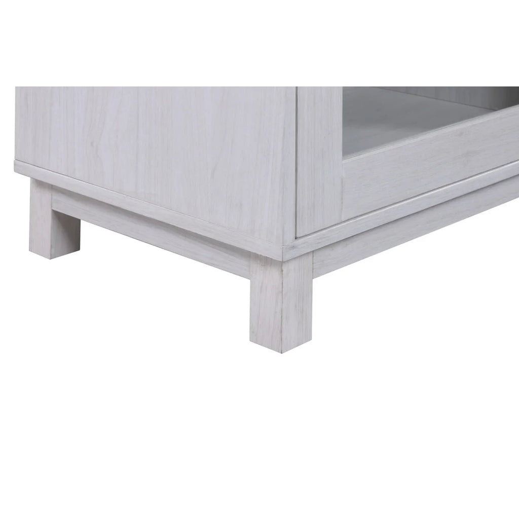 Summit 70W White Walnut Finish TV Stand Console with Fireplace