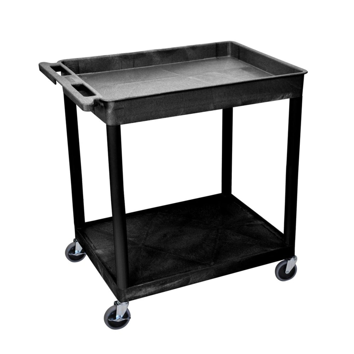 Ergode Large Top Tub And Flat Bottom Multipurpose Shelf Cart  Black