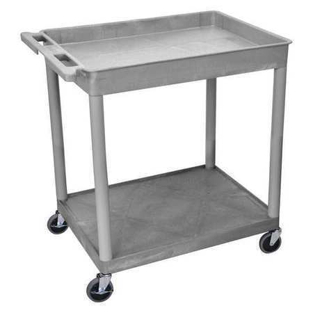 2 Shelf Large Gray Tub Cart