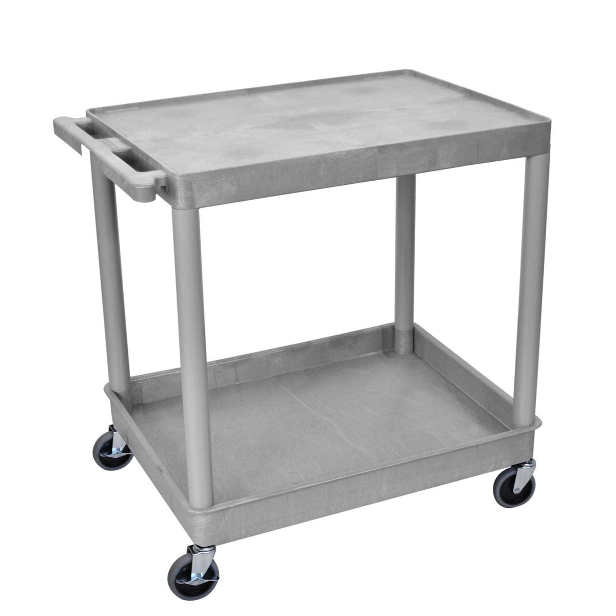 Ergode Large Flat Top And Tub Bottom Shelf Cart  Gray