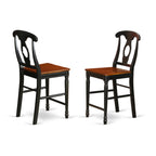 East West Furniture TRKE5-BLK-W 5 Piece Kitchen Counter Height Dining Table Set Includes a Round Dining Room Table and 4 Wooden Seat Chairs, 42x42 Inch, Black & Cherry