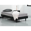Twin size Mid-Century Modern Platform Bed Frame in Black Wood Finish