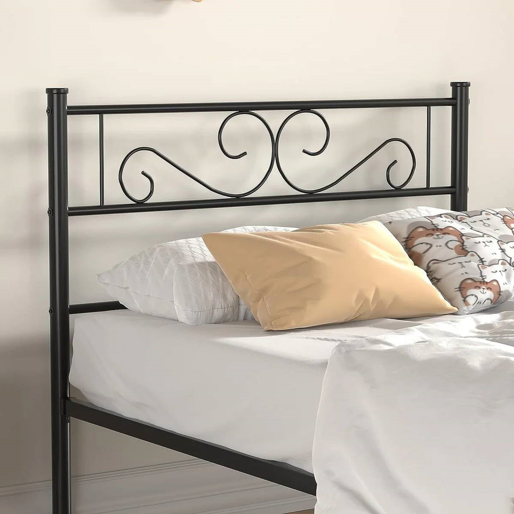 Twin Sturdy Metal Platform Bed Frame with Headboard Footboard in Black Finish