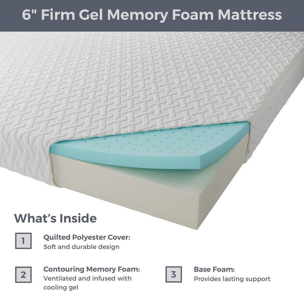 Twin Size 6-Inch Firm Cooling Gel Memory Foam Mattress