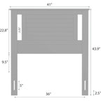 Twin Size Farmhouse Solid Wood Slatted Headboard in White Finish