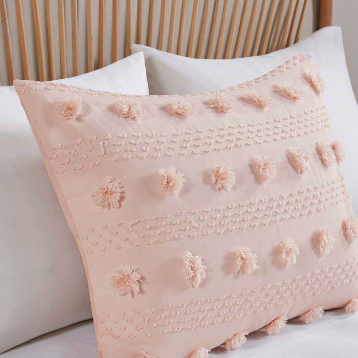 Twin/Twin XL 2-Piece Pink Pompom Hypoallergenic Microfiber Comforter Set